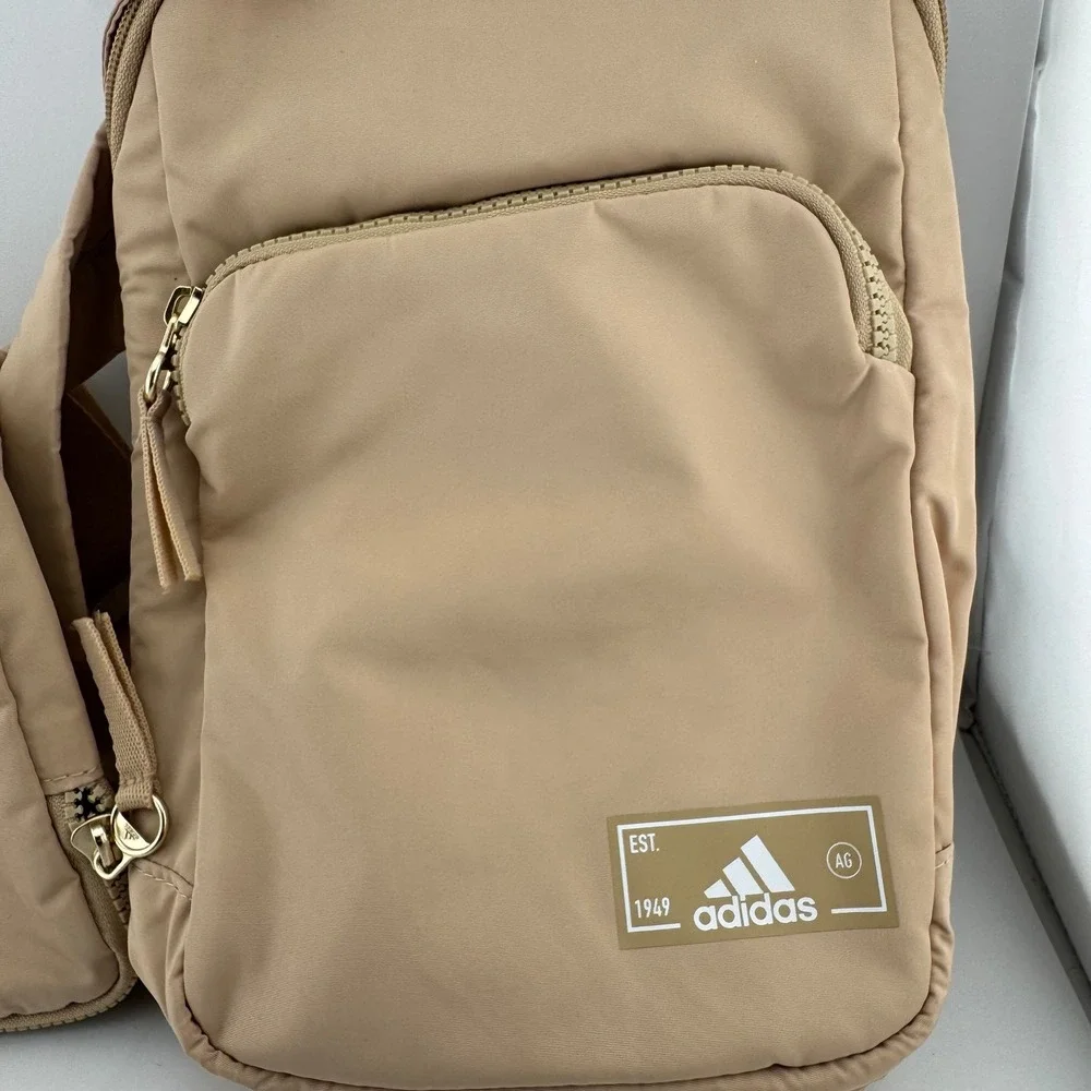 Adidas Essentials 3 Sling‎ Backpack Tan With Pouch Crossbody Bag GA7054 (3799)